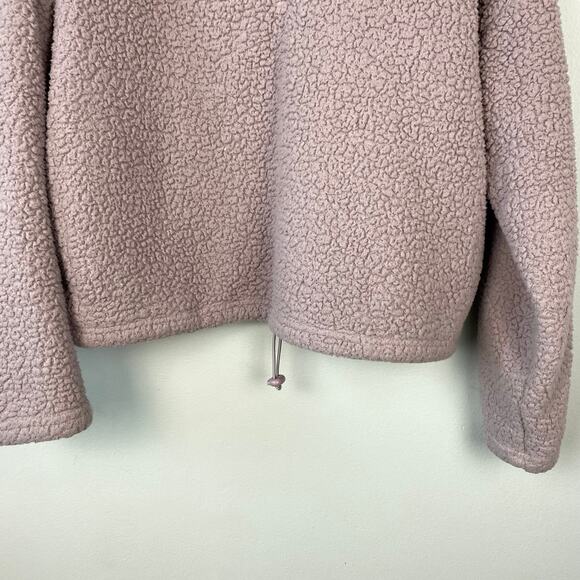 American Eagle Sherpa Fleece Pullover 1/2 Zip Lilac Purple Mock Neck Size Large - Picture 6 of 11